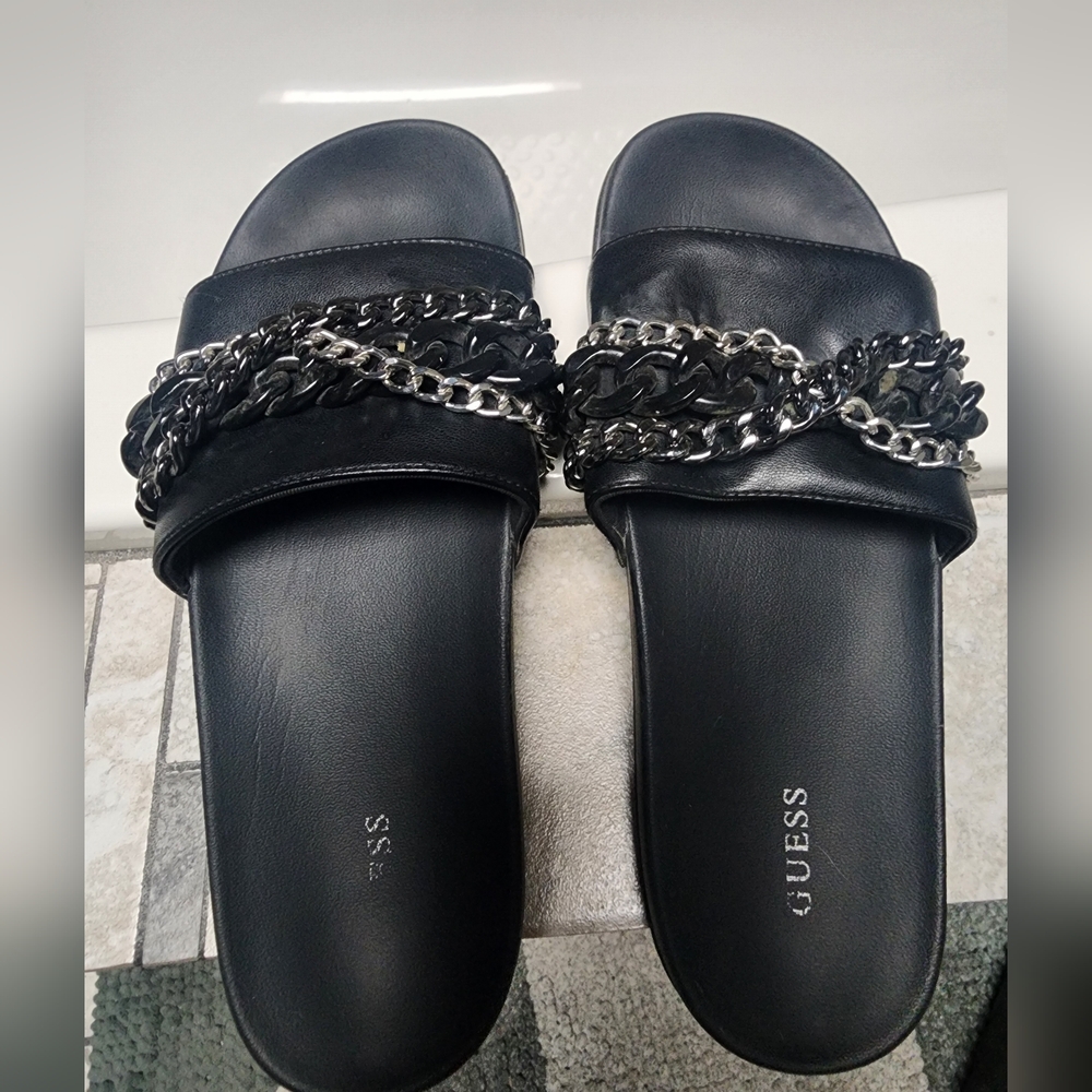 GUESS Women's Black Slide Sandals